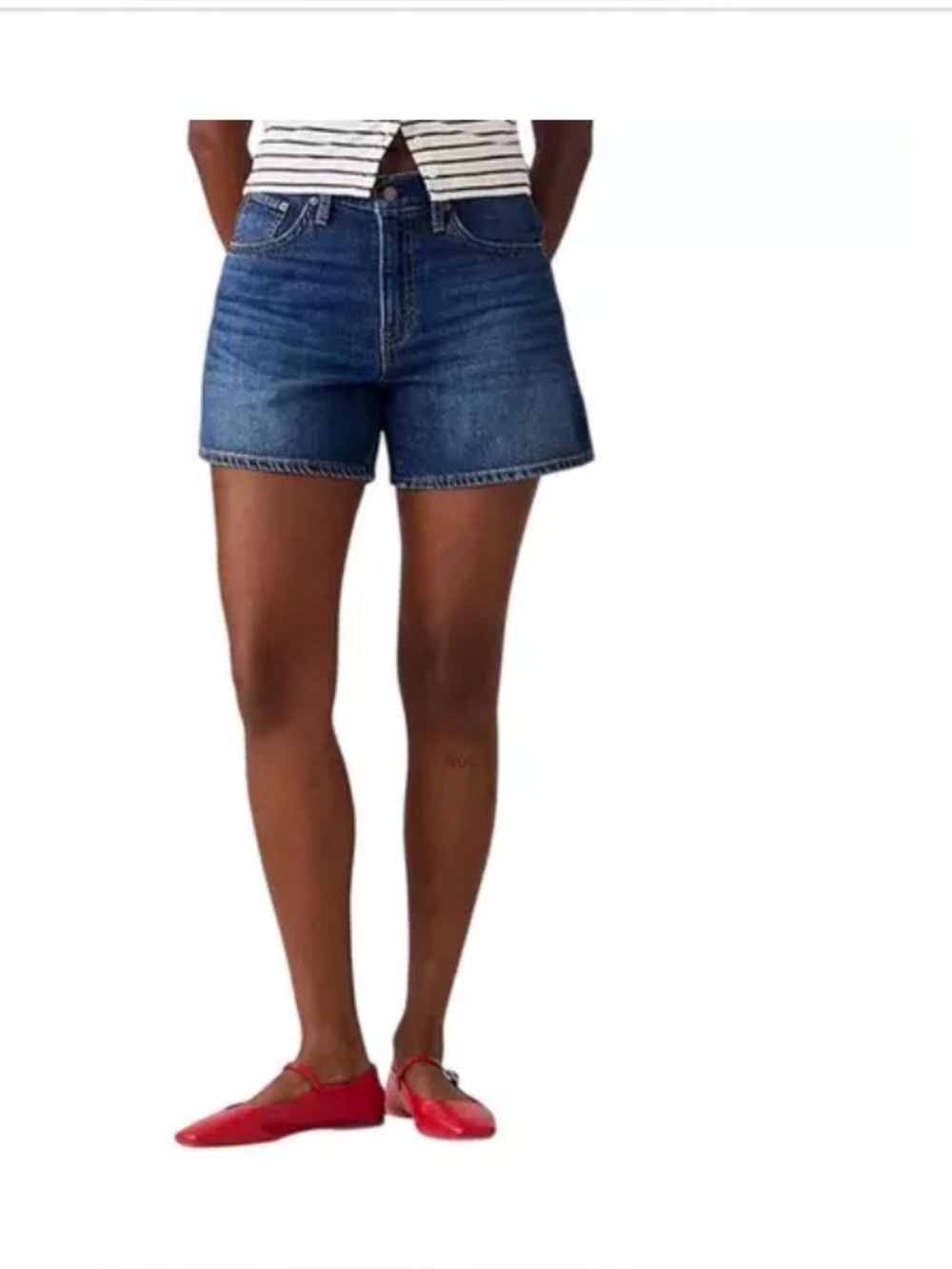 Levi’s cinched waist Classic High-Rise Denim Shorts - Blue